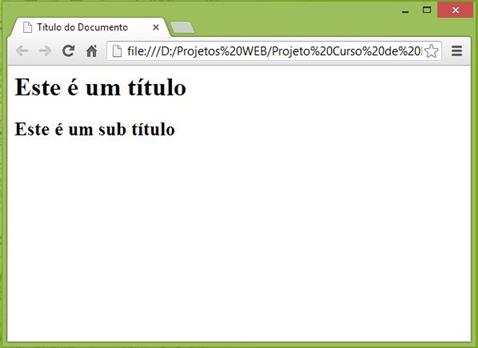 Curso de HTML - Exemplo de Título
