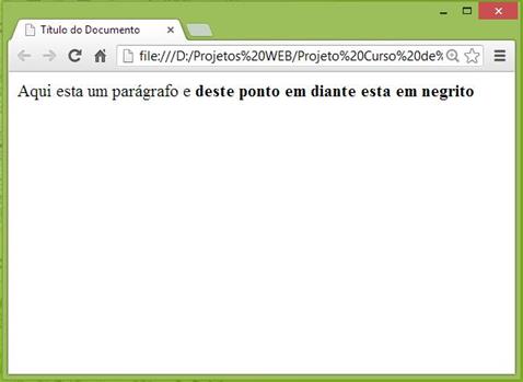 Curso de HTML - Exemplo de negrito