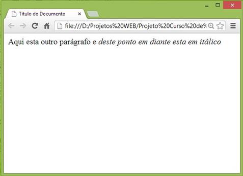 Curso de HTML - Exemplo de itálico