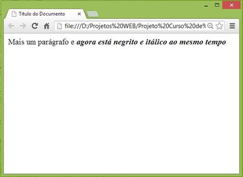 Curso de HTML - Exemplo de itálico e negrito