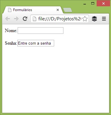 Formulários em HTML