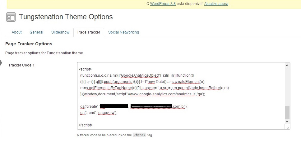 Configurando código de acompanhamento no WordPress Configurando código de acompanhamento no WordPress